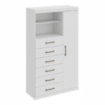 Cómoda multiusos de 1 puerta y 6 cajones Maraba Santos Andira, color blanco