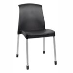Silla Plástica Apilable Reforzada Patas De Caño Galana Malba Color Negro Para Tu Casa